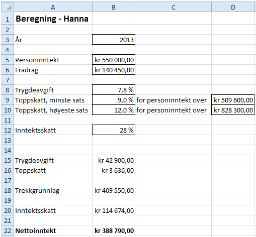 Matematikk 1P: Eksempeloppgave Med Regneark 2 | Matematikksenteret